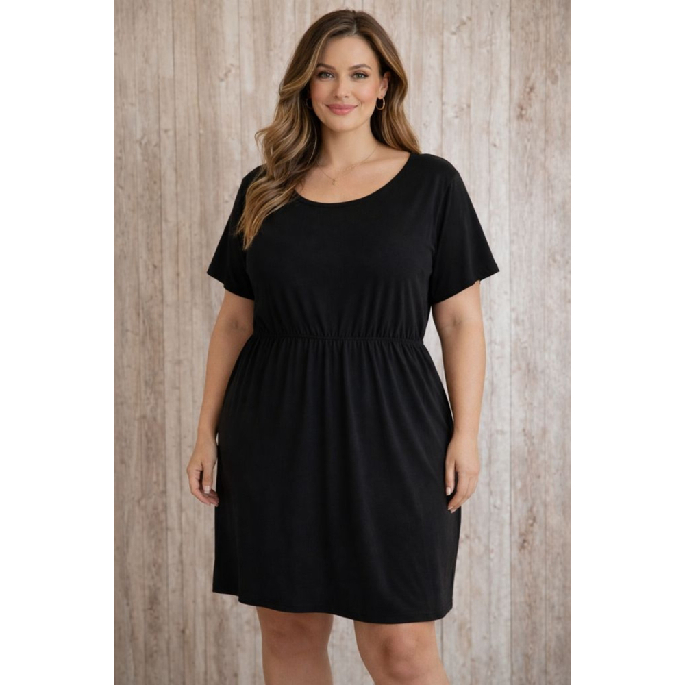 Women's Always for Me Black Short Sleeve Beach Cover Up NWOT